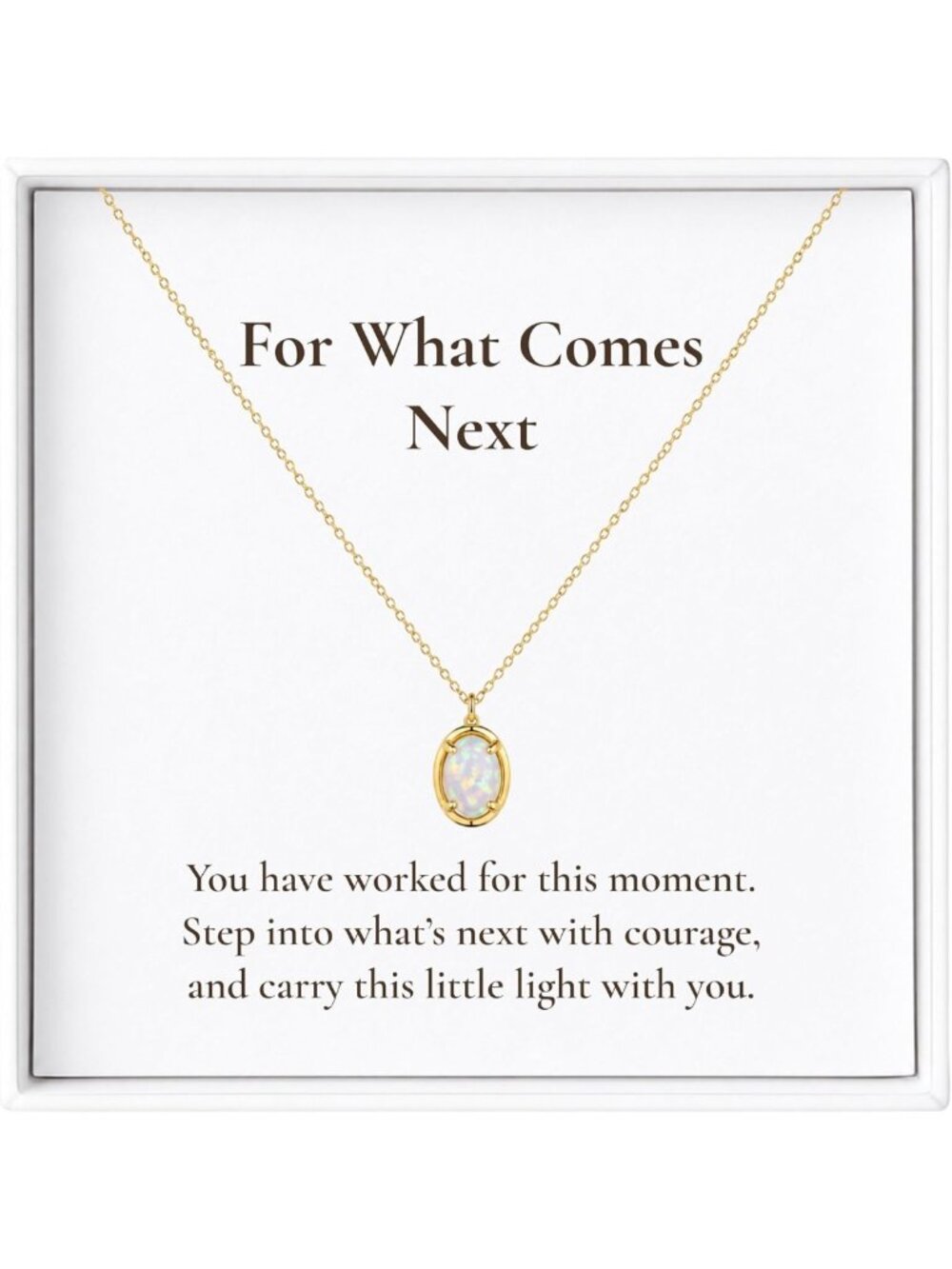 18K Gold Plated Opal Pendant Necklace for Women - Meaningful Career Change Gift